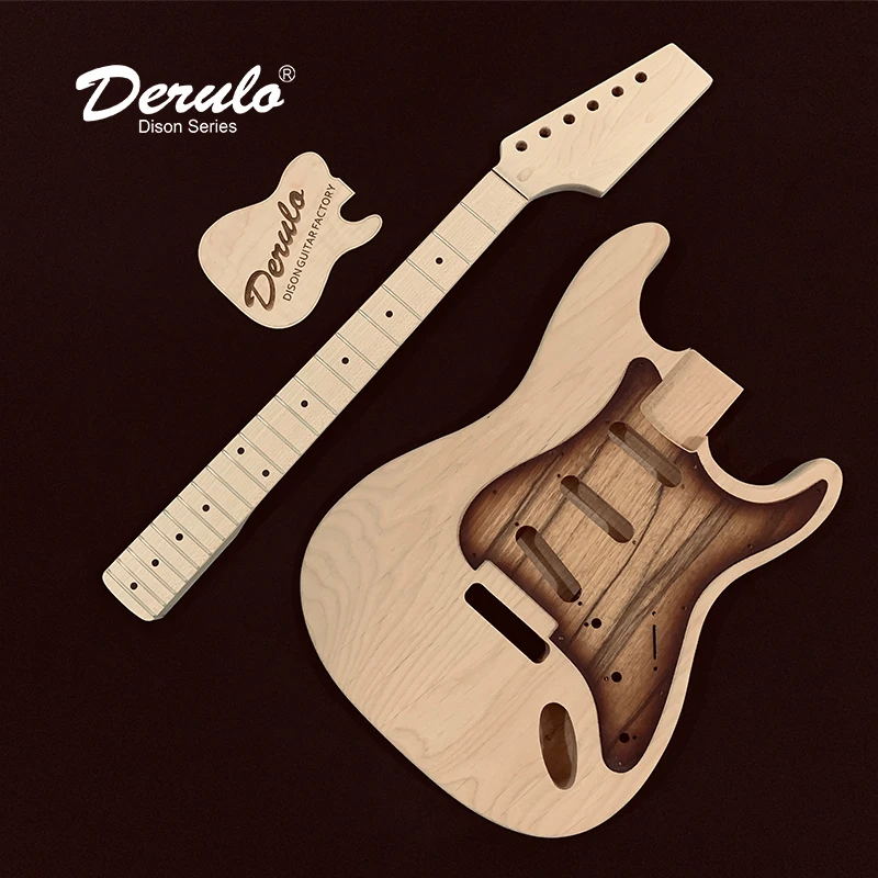 Derulo Highquality Diy Electric Guitar Kit Unfinished Classic Alder