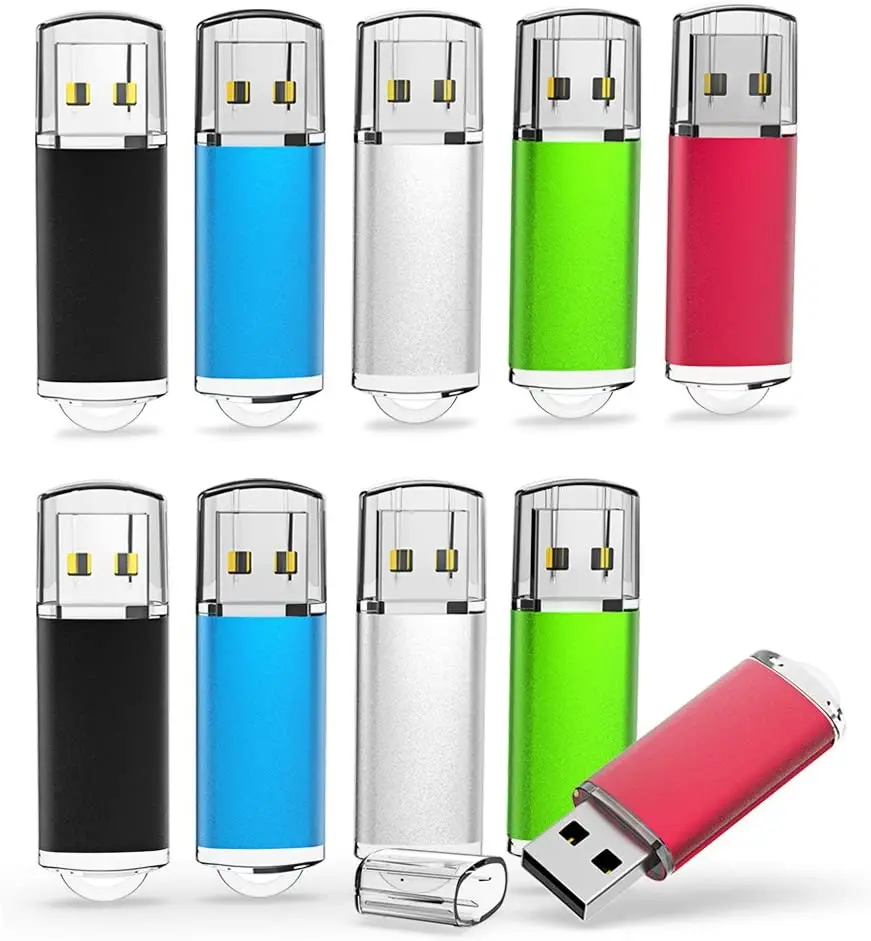 5 Mixed Colors: Black Blue Green Red Silver TOPESEL 5 Pack 32GB USB 3.0 Flash Drive Memory Stick Thumb Drives 