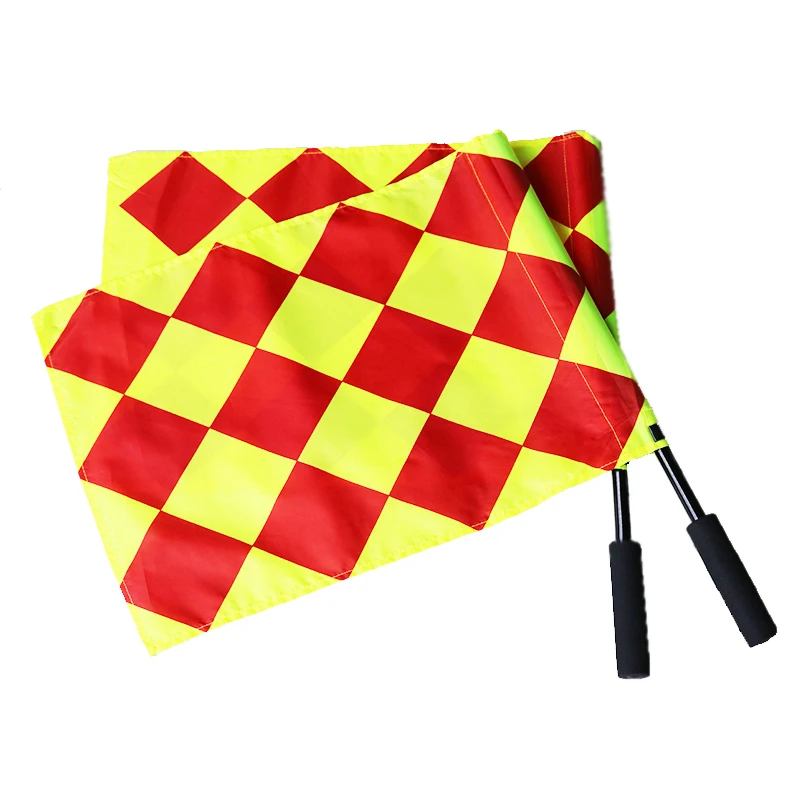 Referee Flag Stainless Steel Hand Flags For Football Track And Field Official Flag For Soccer Volleyball Football Track 4 Pcs