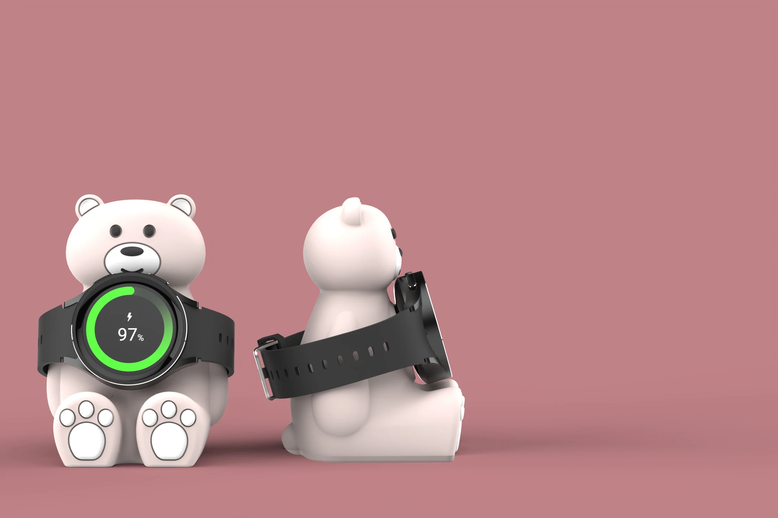 Cute Bear Charger Stand For Samsung Galaxy Watch 6 5 4 3 Active 2 Kids