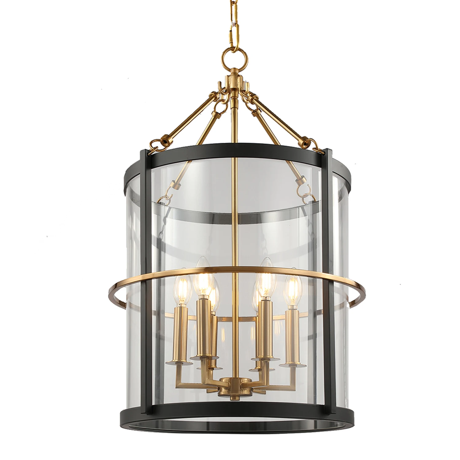 2020 Modern Iron Black & Brass Finish Clear Glass Pendant Lamp Black Pendant Lights for Home Decorate your Home Ceiling Light