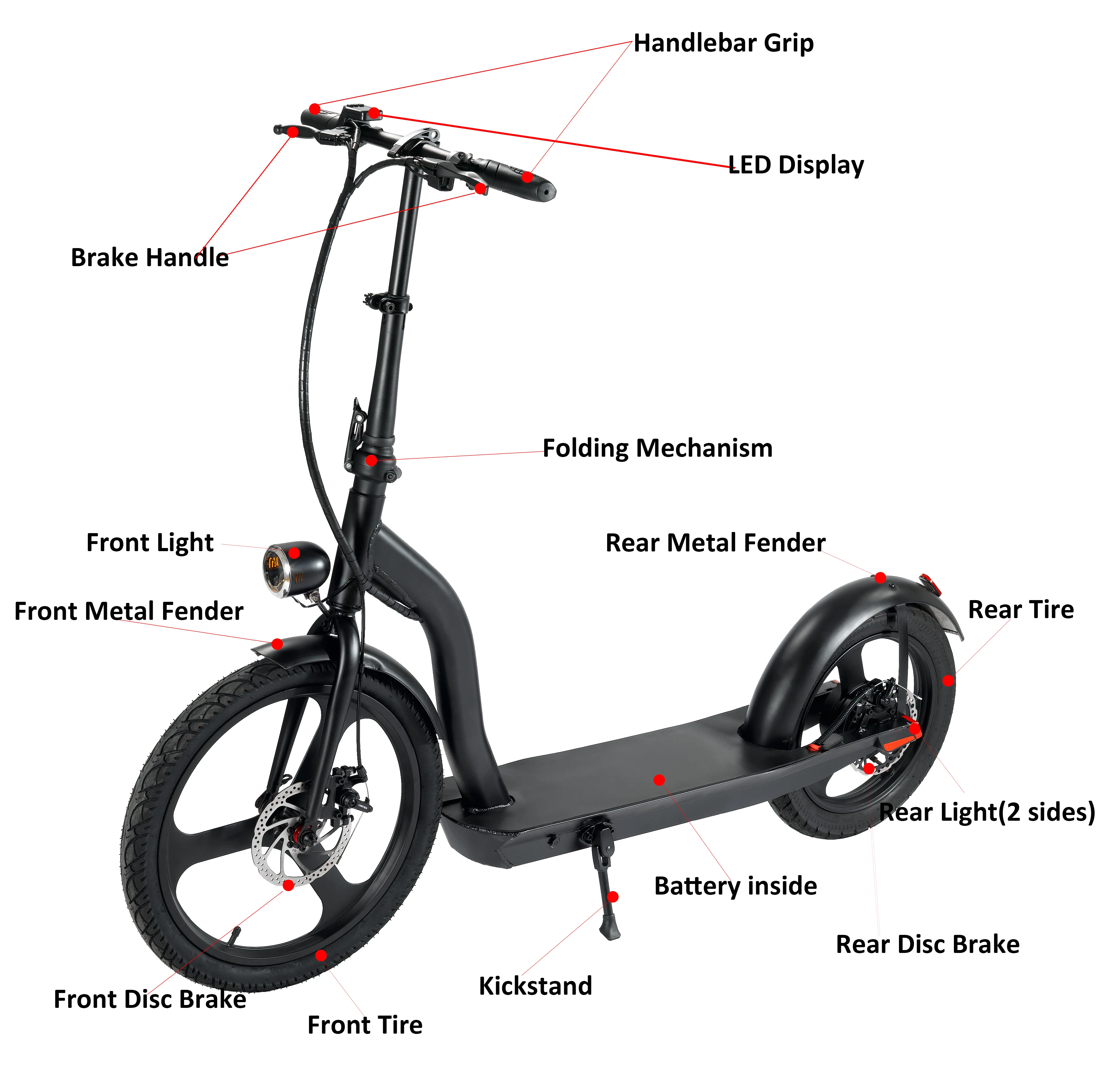 20 Zoll Große Rad Klapp Trotinette Elektro-scooter ...