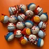 Juno Creative custom round soft plush omanjuu microbead filling/coton filling anime plush keychain
