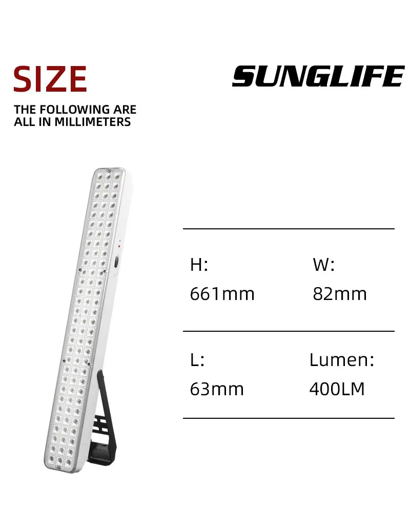 Rechargeable Wallmounted Emergency Light 90 Led Lights For Powercut