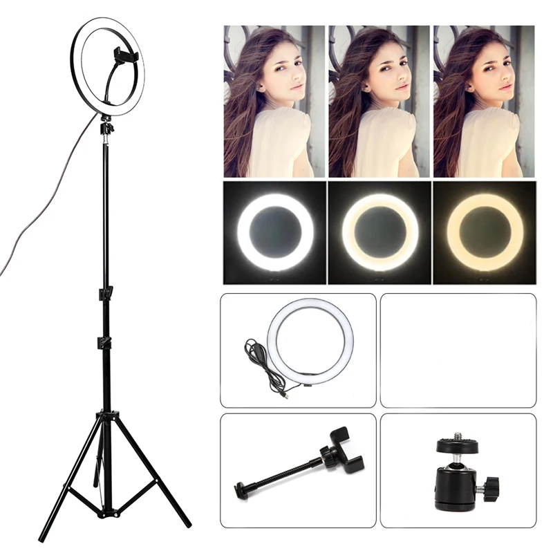 

Drop shipping other camera accessories led circle ring light with stand With Tripod Stand For Makeup Youtube Video, Warm natuaral white