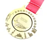 Souvenir Custom custom antique gold metal 3D medals with ribbon made in china
