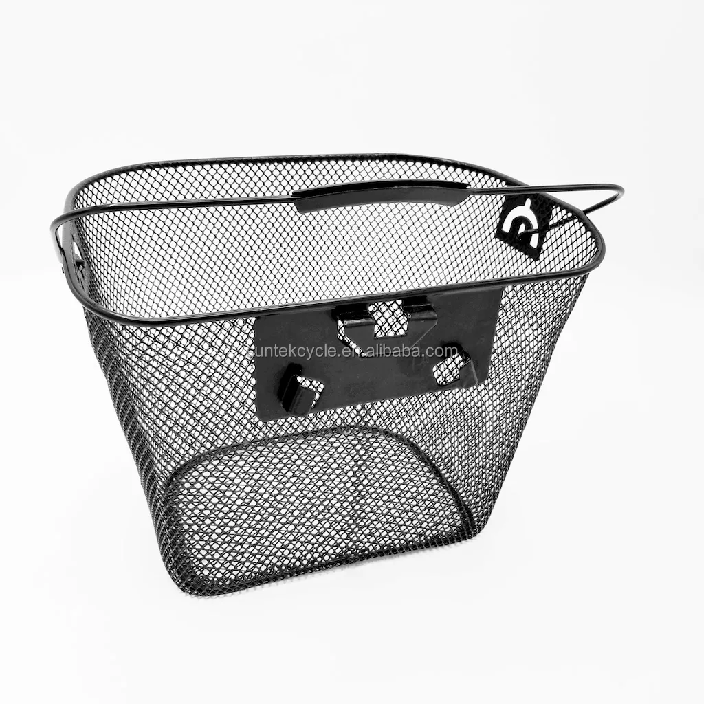Hq201 Steel Mesh Quick Release Bike Basket Removable Quick Release Bicycle Front Rack Basket