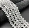 Wholesale natural white crystal beads carved lotus pattern beads transparent polishing crystal beads
