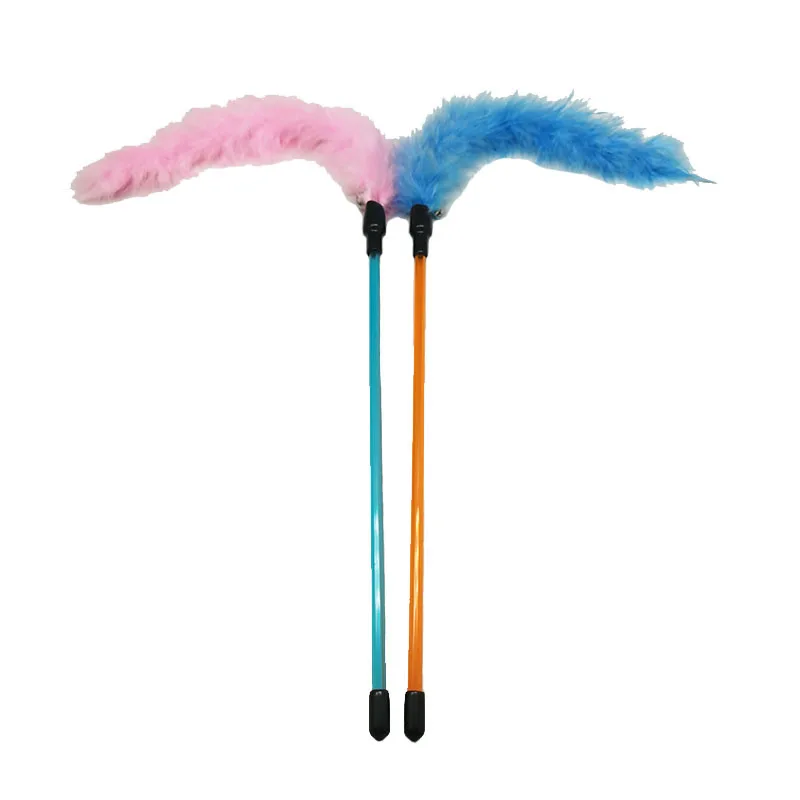 Plush feather cat wand with bell overview