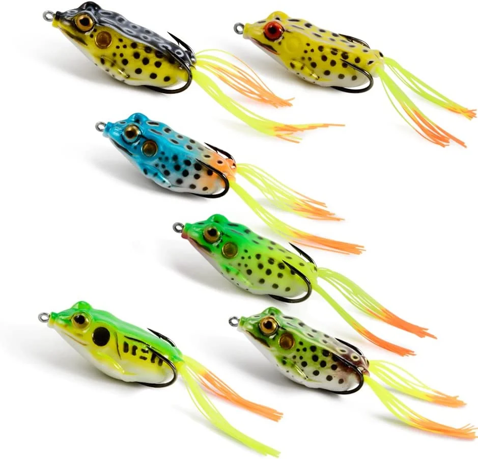 Af Artificial Plastic Soft Fishing Soft Bait Top Water Frog Lure Hollow ...