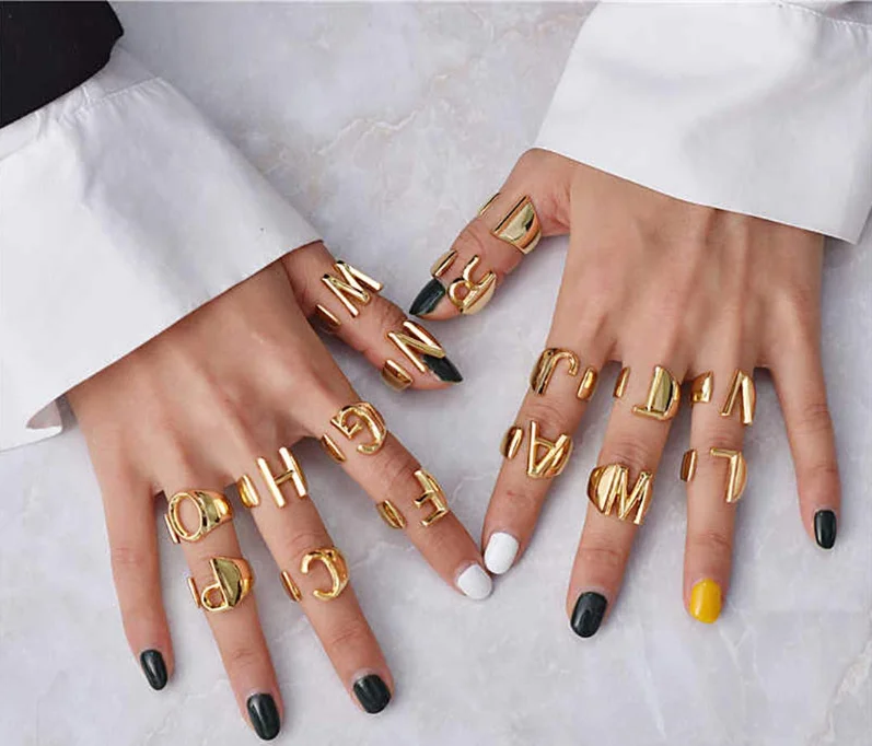 Gold ring alphabet designs discount