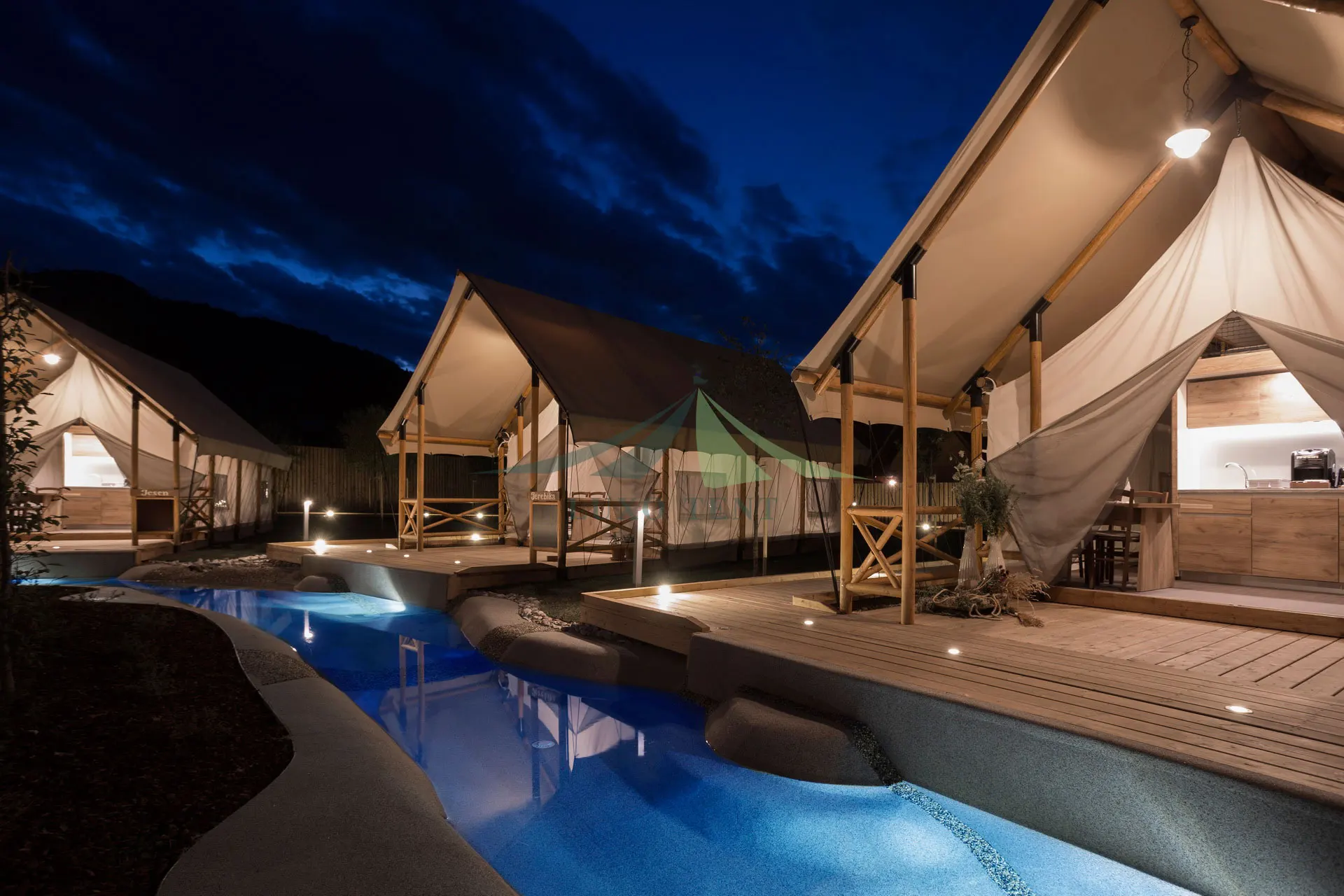 防水防火 glamping 酒店圆顶帐篷房子露营别墅度假村