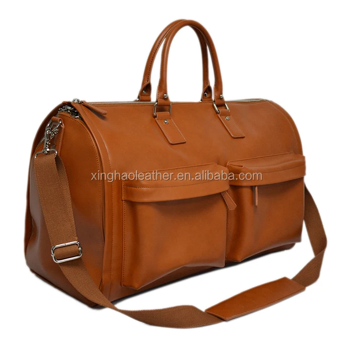 Luxury Genuine Leather Travel Suit Bag Weekend Garment Duffel Bag Buy