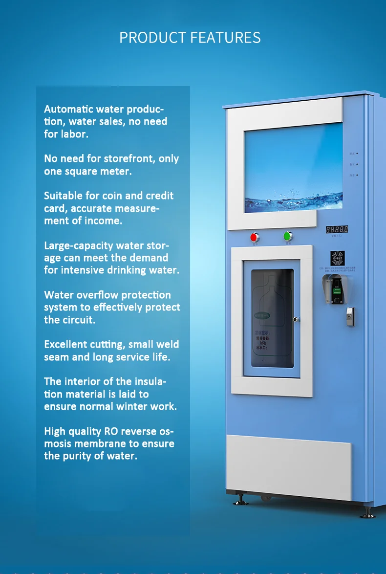 Coin Operated Ro Reverse Osmosis Vending Machines For Sale Purified