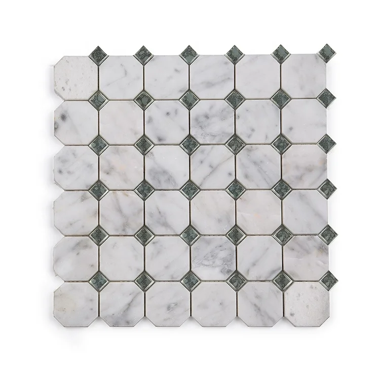 Moonight Hign Quality Carrara White Antique Mirror Octagon Marble Mosaic for Wall