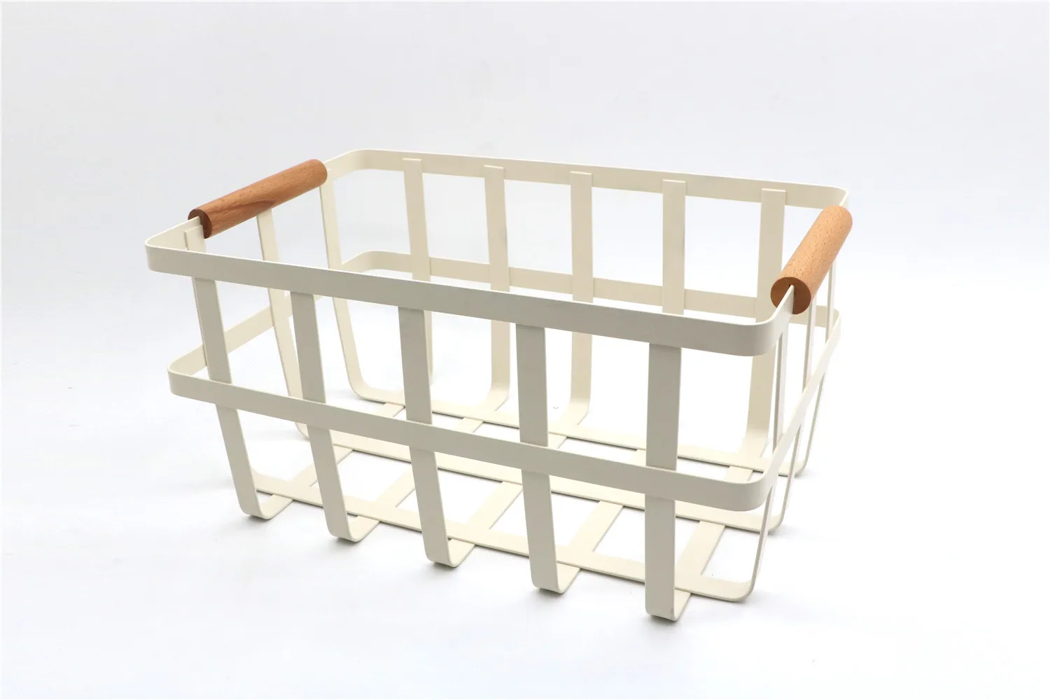 Basket Decorative Storage Boxes Wholesale Plastic With Wood Handle Eco