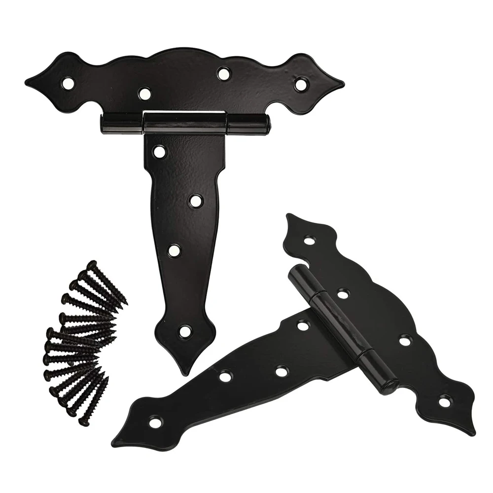 Black With Screws Strap Shed Barn Door Hinges Heavy Duty Gate Hinges