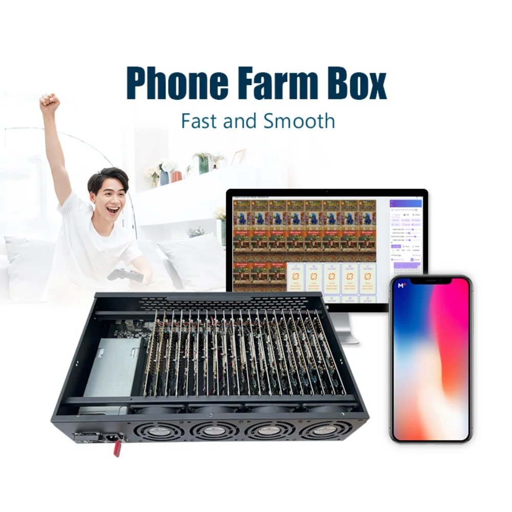 Android Phone Farm Box With Sim card Dual Controller Cabinet