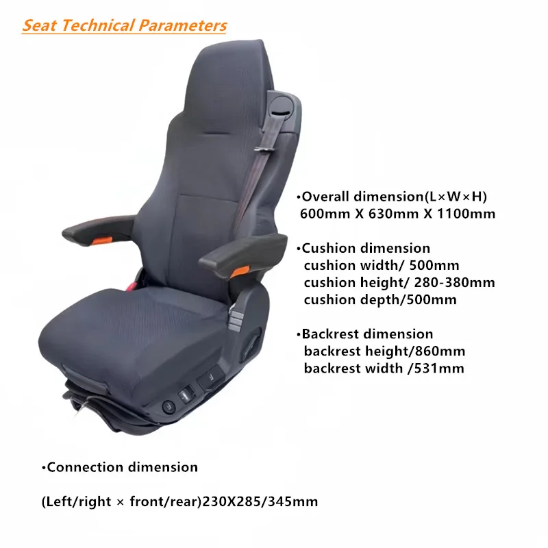 Adjustable High Quality Pneumatic Suspension Truck Seat For Howo And