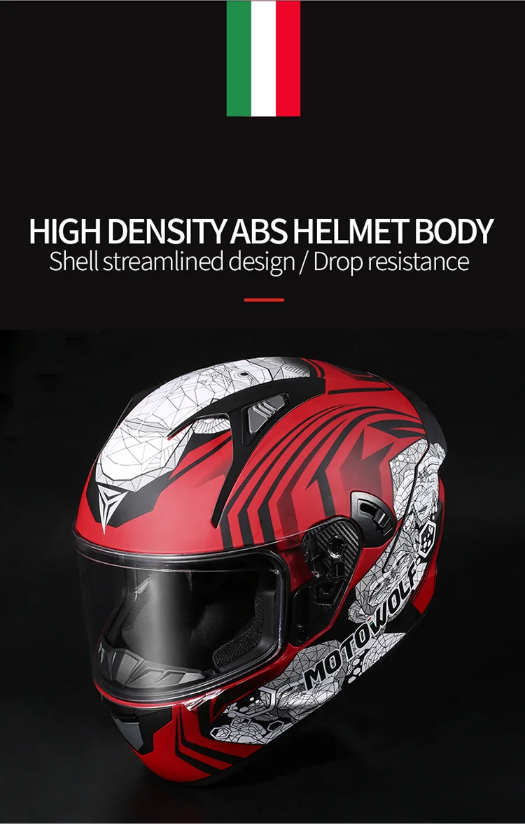 MOTOWOLF Casque Moto Black Visor Helmets Motorcycle Motorcycle Safe Helmet Mens For Racing