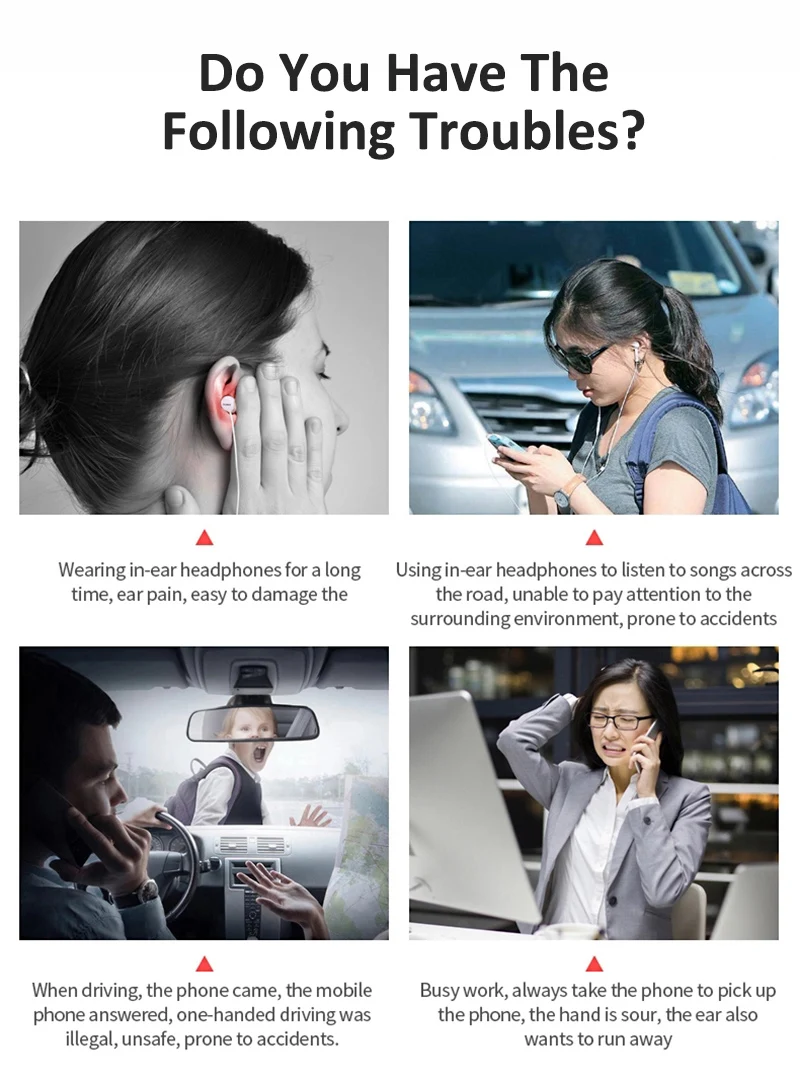 2020 New Arrival Bluetooth Bone Conduction Earphones Cordless Headphones Waterproof Handsfree Open-ear Headset - ANKUX.COM