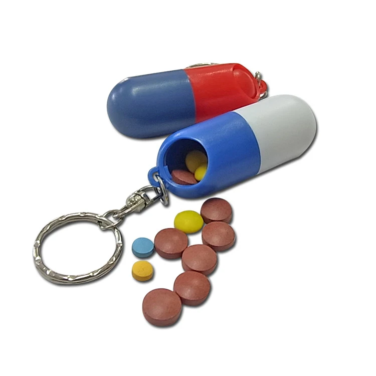 Plastic Small Capsule Shaped Pill Box Keychain Buy Pill Box,Capsule