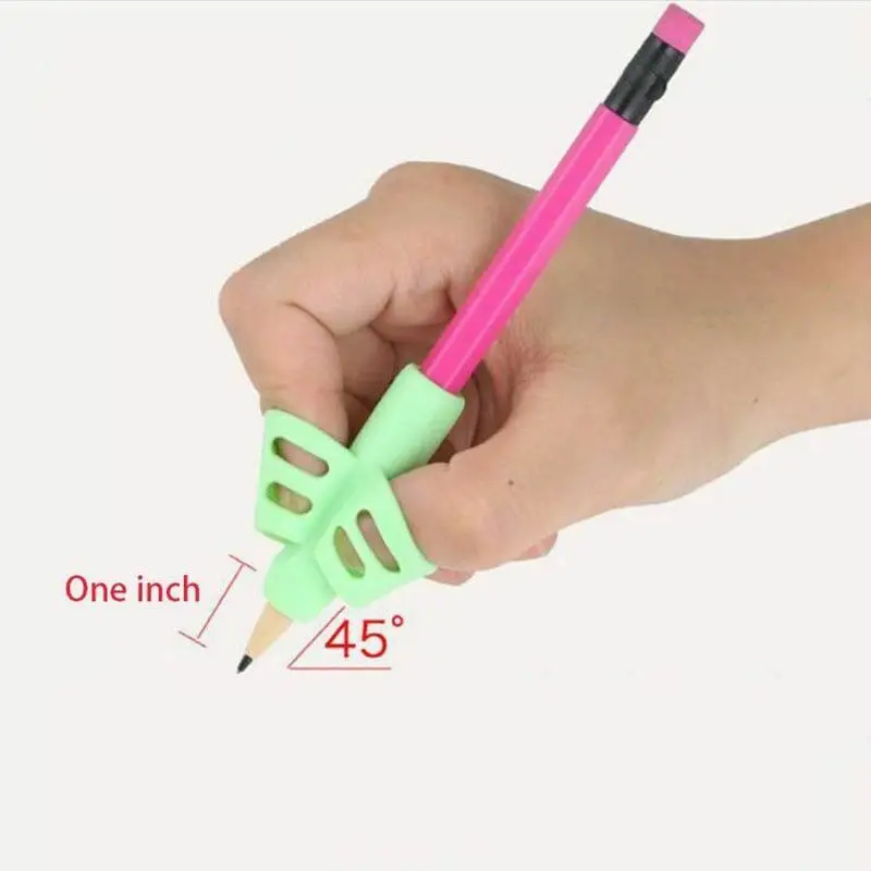 3PCS Pencil Pen Handwriting Aid Grip Right Left Handed Soft Set Silica Gel Tool 