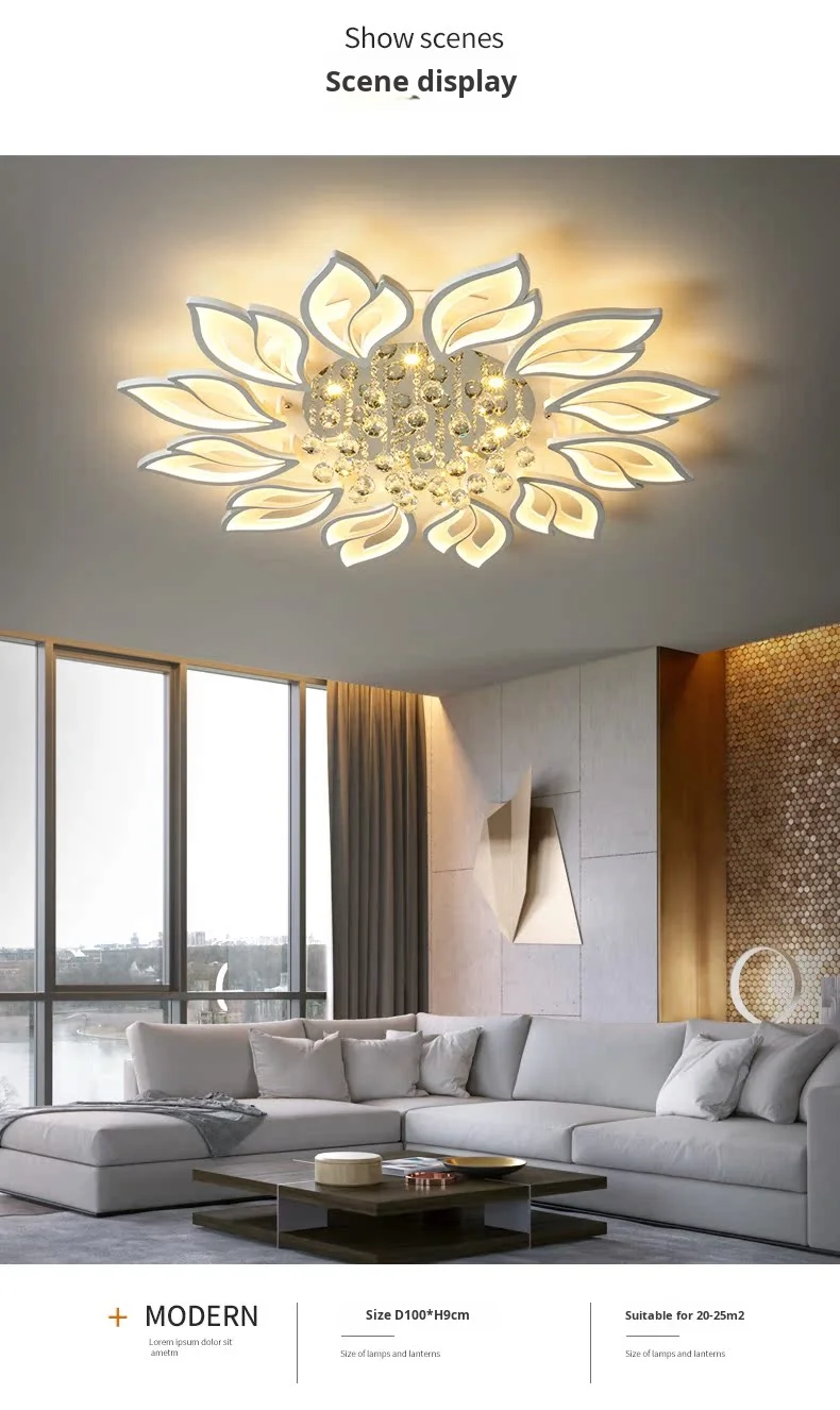 product modern led ceiling light for home living room aluminum chandelier with aluminum base-5