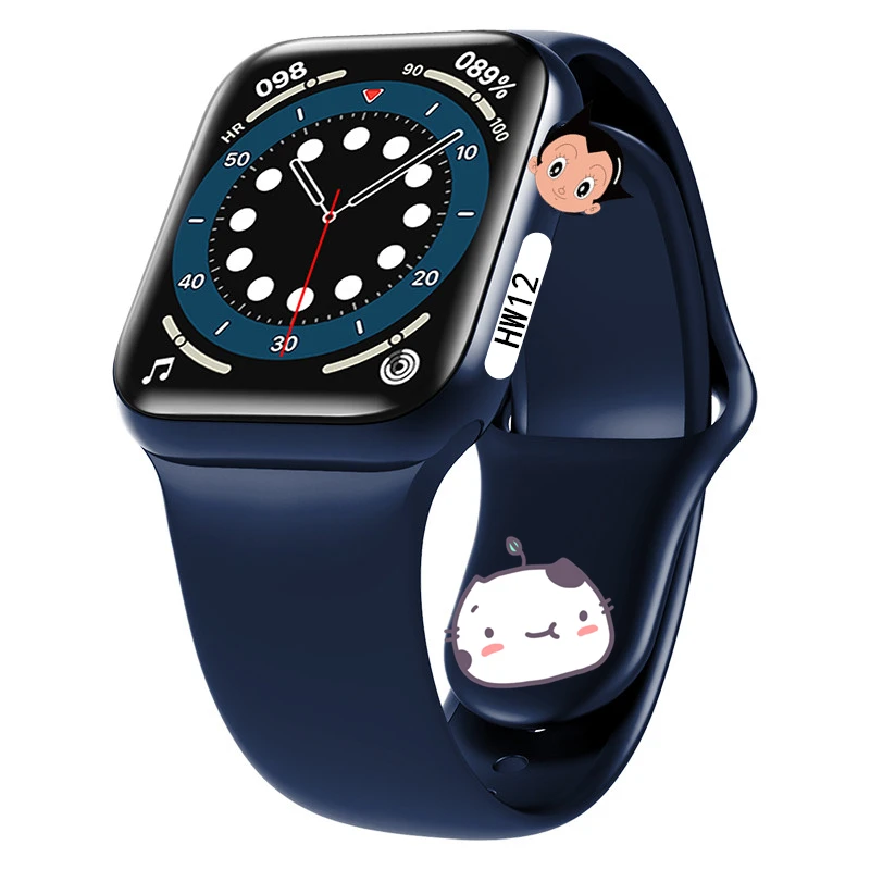 

2021 Full Touch Screen Smart Watch Waterproof BT Smart Bracelet Smartwatch HW12 Series 6 Reloj Inteligente, Black