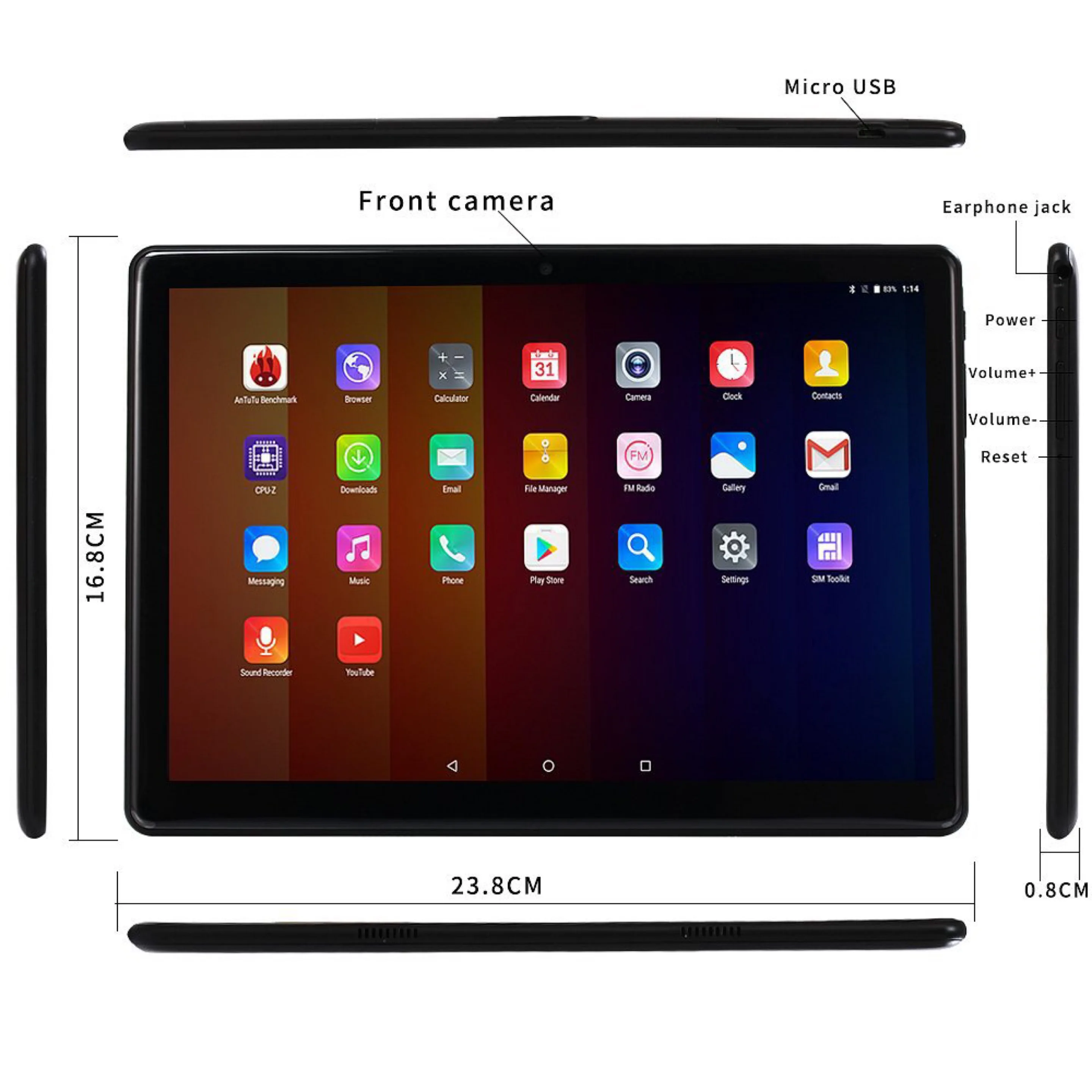10 1 Inch Fruit S3 Mtk5937 4g Long Time Video 10 Android Tablet Pc