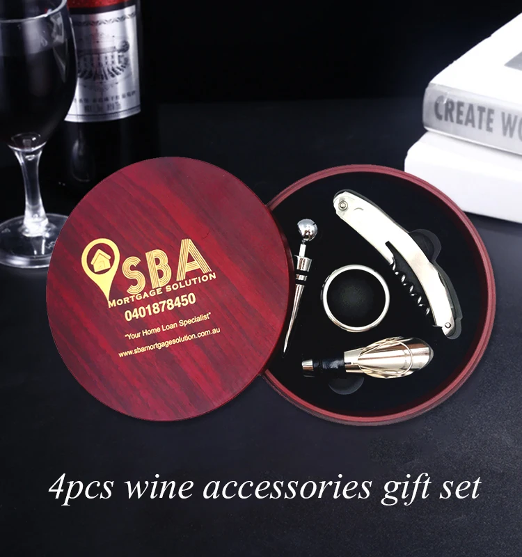 Customized Brand Wine Opener Kit With Wood Box And Wine Gift