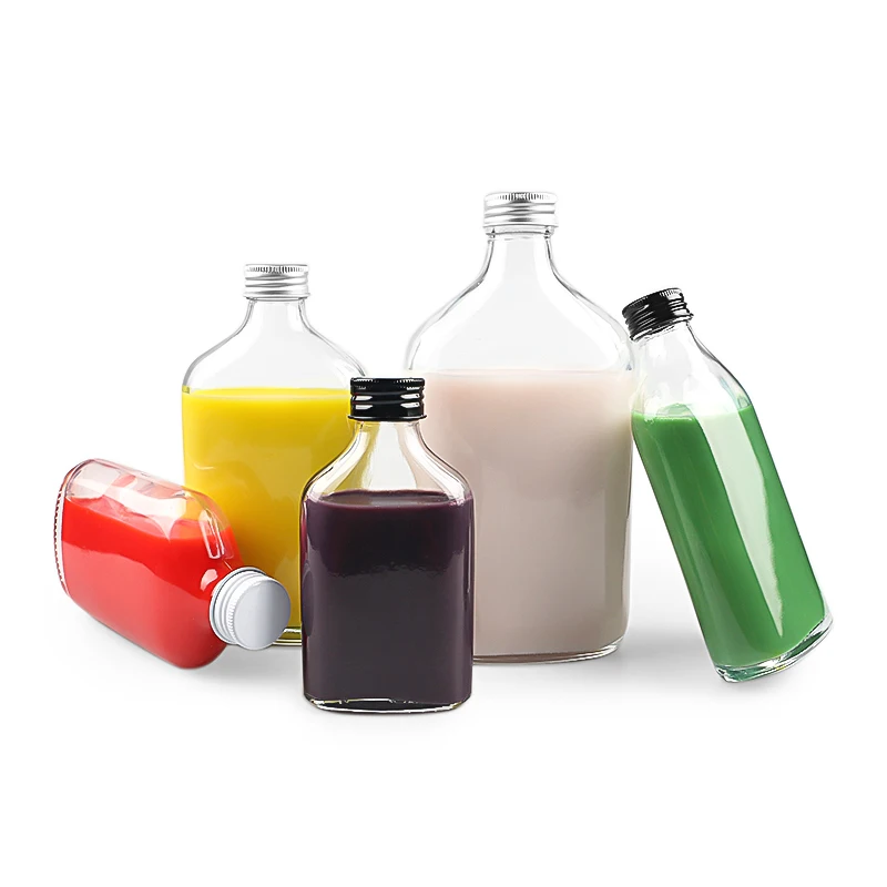 100ml 200ml 250ml Flat Empty Customized Glass Miniature Mini Alcohol