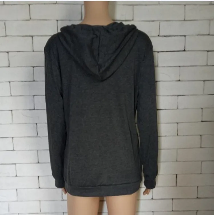 Autumn Long Sleeve Women'S Hoodies Solid Color Tops Sweatshirt With Pocket