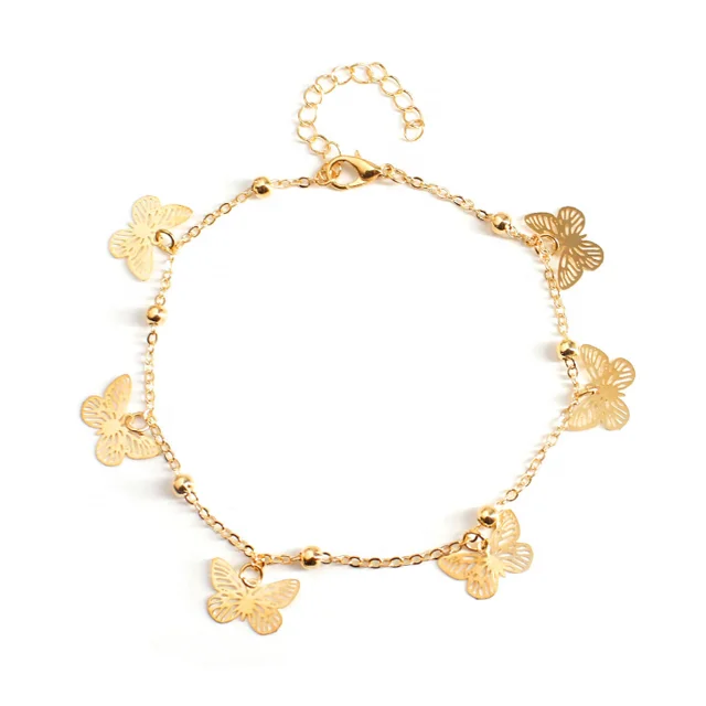 
Stainless steel butterfly anklet gold ladies anklet wholesale 