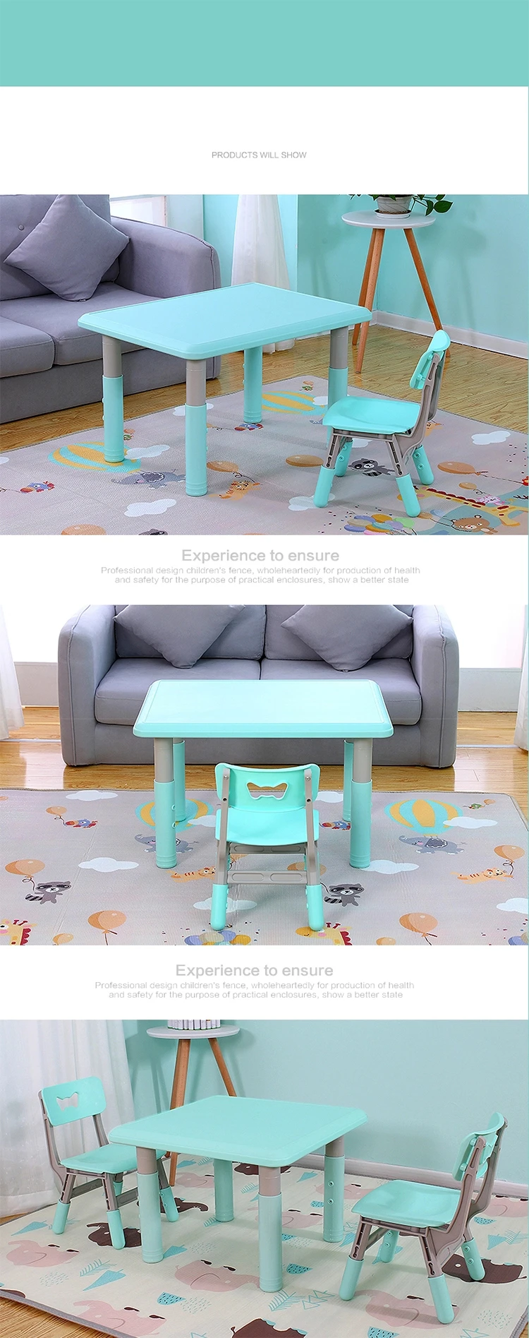 Selling Kindergarten Indoor Pe Plastic Study Writing Table Children'S Book Home Writing Desk And Chair Set