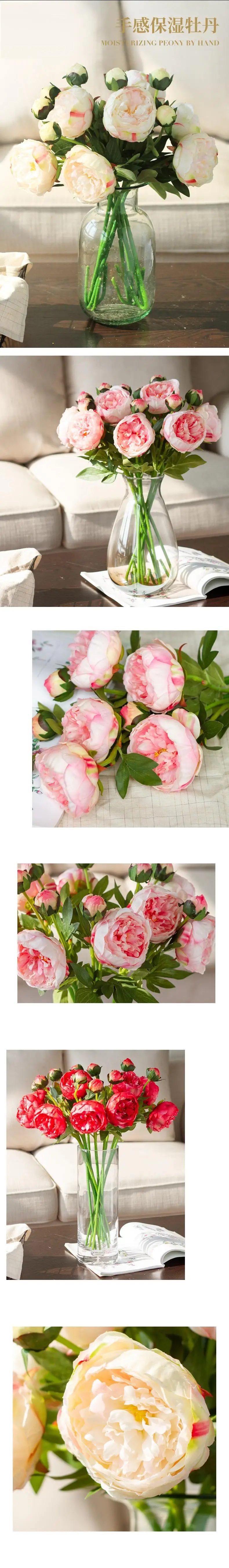 2024 Modern Artificial Latex Silk Flower Real Touch Peony For Table