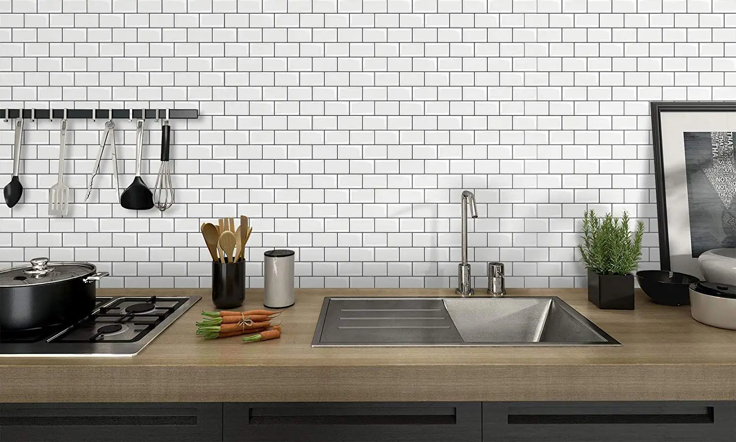 Pegatina De Farol Arabesque Efecto 3d,Azulejo Contra Salpicaduras Para