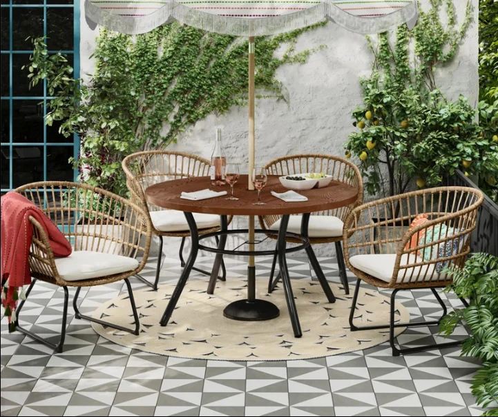 ACCIAIO Poly Rattan Set di mobili da giardino patio sedia di vimini 2x 1x tabella Grigio Nuovo 