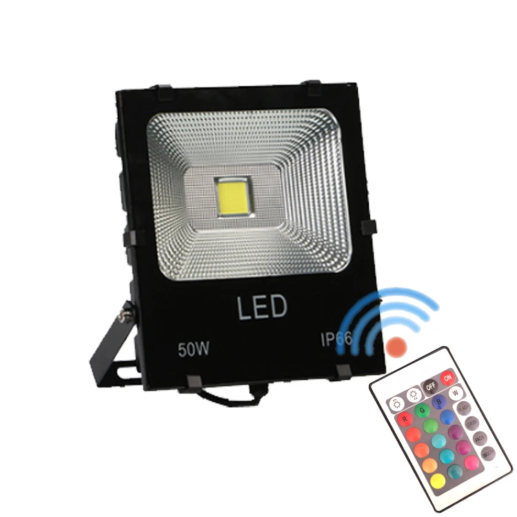 Seven color floodlight RGB cave color outdoor waterproof LED spotlight 30W garden greening 50W lawn light