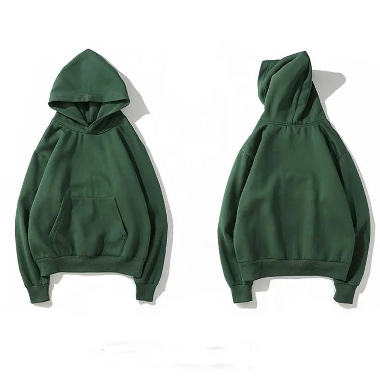 Oem Service Plain Heavy Cotton Basic Pullover Hoodie Without String