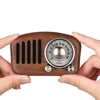 Natural Portable Retro Wood Stereo Bluetooth Mini Speaker with FM Radio USB and TF Card Ports, and 5W Stereo Sound