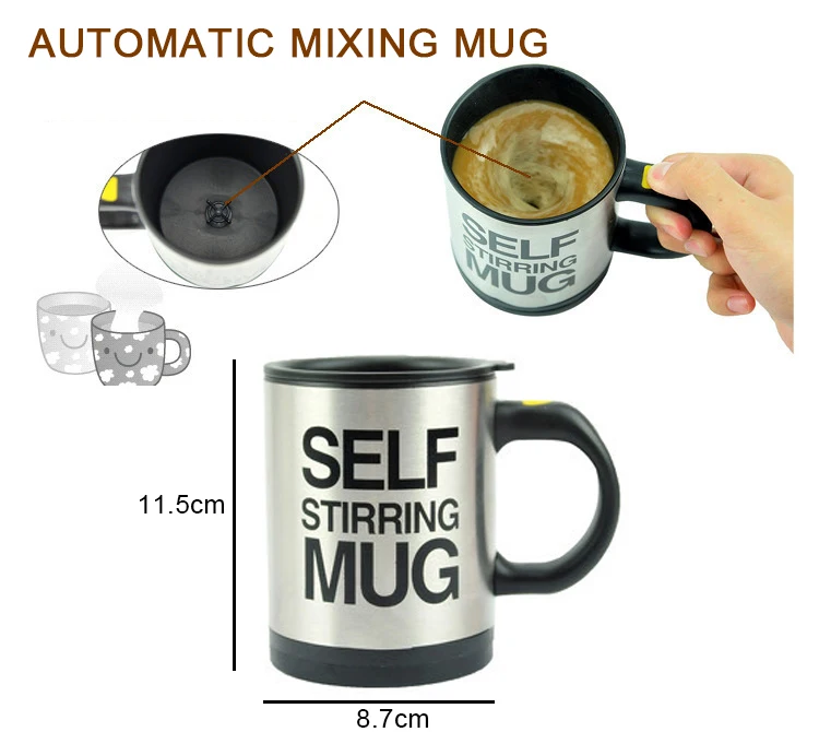 Automatic Self Stirring Mug Coffee Milk Mixing Mug Stainless Steel ...