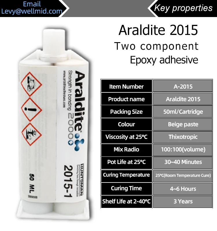 Araldite 2015-50ミリリットルtwoコンポーネントペースト接着剤gap Filling10mm  Toughenedペースト高剪断と剥離強度低収縮 - Buy ギャップフィリング10mm、強化ペースト、高せん断および剥離強度 Product on  Alibaba.com