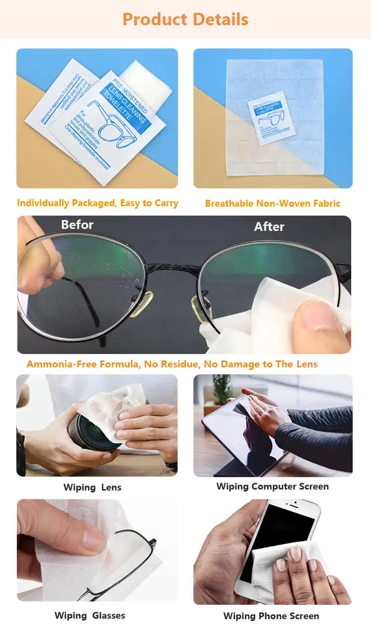 Custom Logo Print Screen Professional Eyeglass Clean Paper Disposable ...