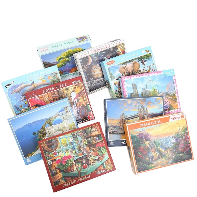 
Wholesale Adult educational toy Custom 500 1000 Pieces Jigsaw Puzzles game 
