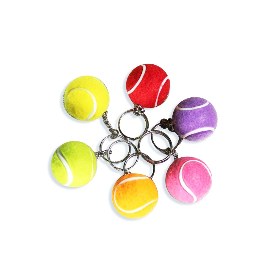 Souvenir Gifts Sports Mini Tennis Keychain Key Rings Promotion Sports