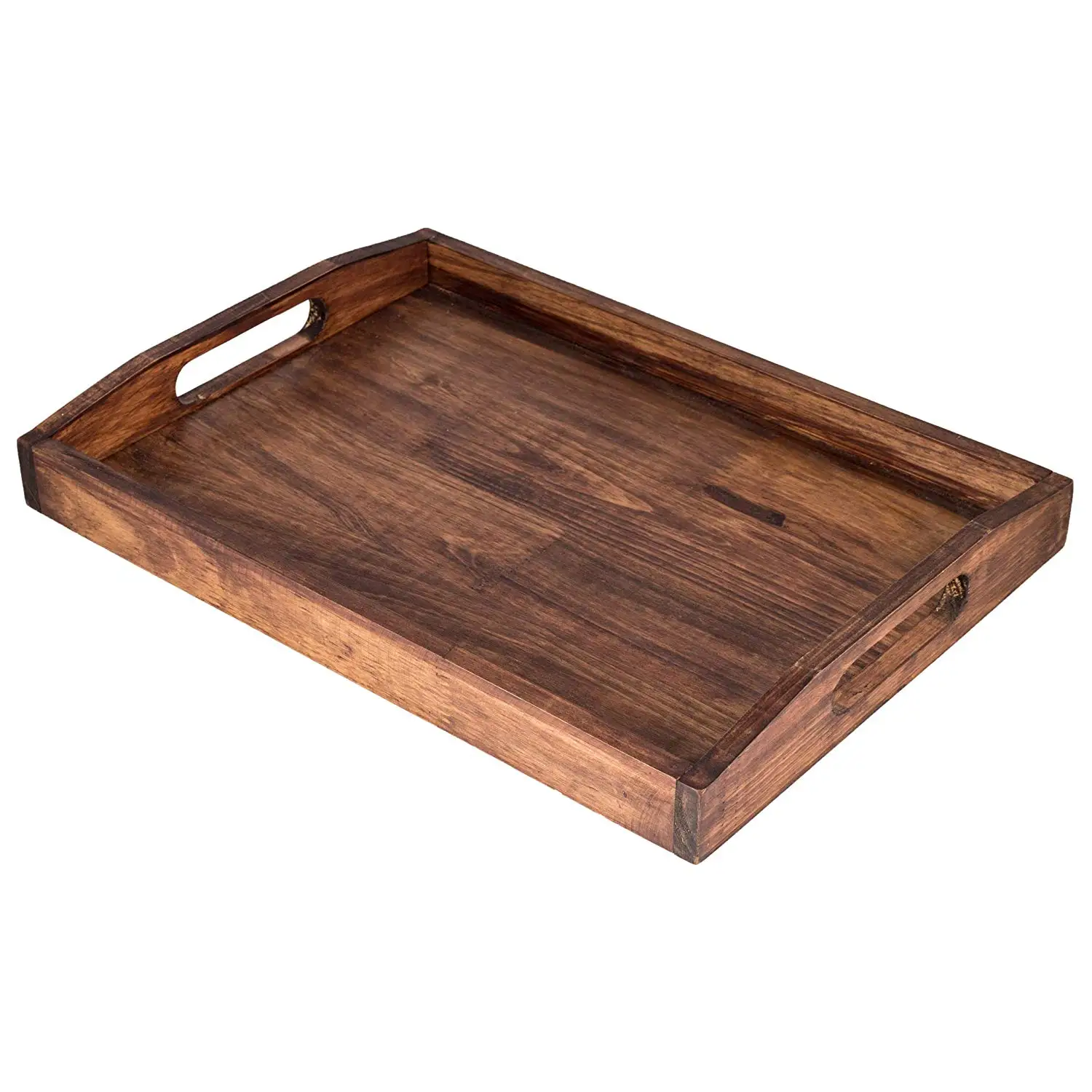 large wooden tray with handles