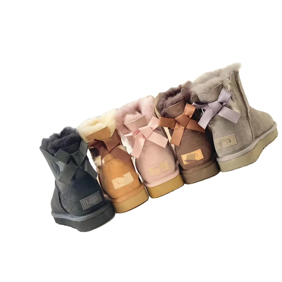 
Wholesale 2020 Selling color winter warm With bows snow boots really wool fashion ugh boots for women 