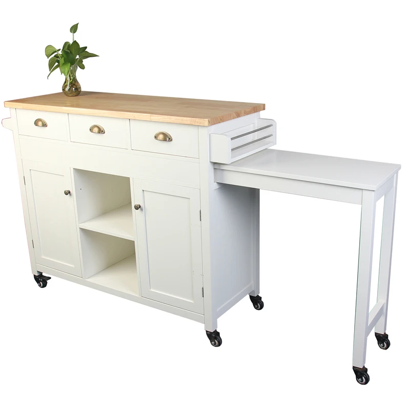 
White kitchen rolling cart 