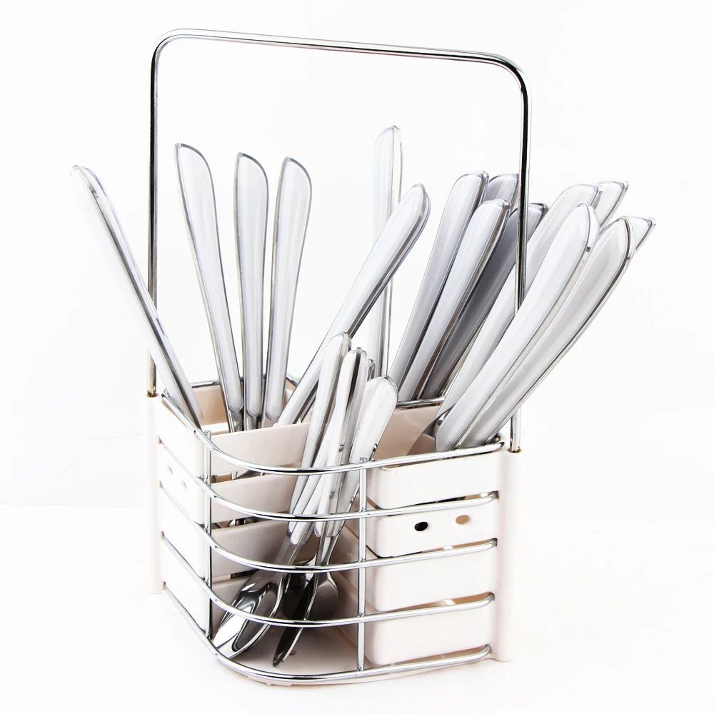 16pcs Stainless Steel 18/0 Gold Flatware Set Metal Spork Flatware